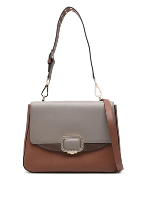 cromia studded-strap two-tone shoulder bag - Brown