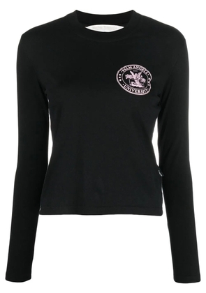 Palm Angels logo-print long-sleeved T-shirt - Black