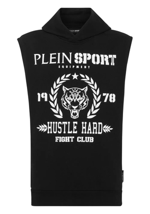 Plein Sport tiger-print sleeveless hoodie - Black