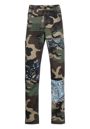 Philipp Plein camouflage-print straight-leg jeans - Green