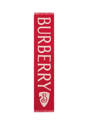 Burberry logo-jacquard scarf - Red