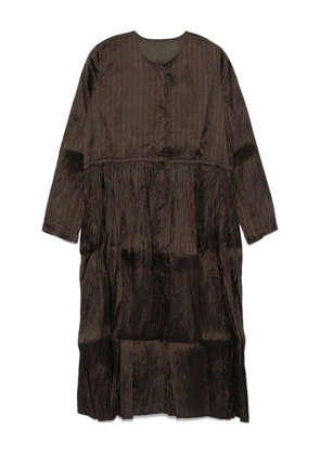 Christian Peau striped tiered dress - Brown