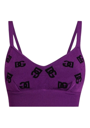 Dolce & Gabbana DNA logo-motif crop top - Purple