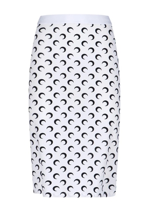 Marine Serre moon midi skirt - White