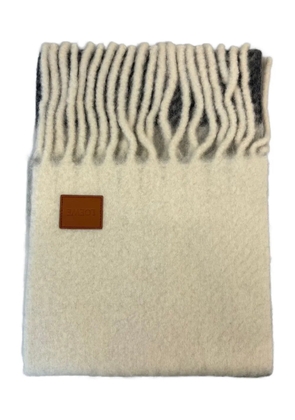 LOEWE fringed scarf - White