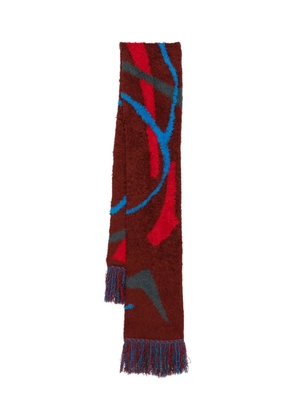 KHOKI patterned-jacquard scarf - Red