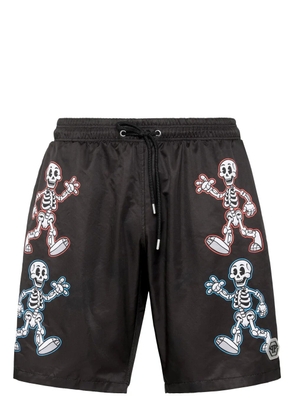 Philipp Plein skeleton-print swim shorts - Black