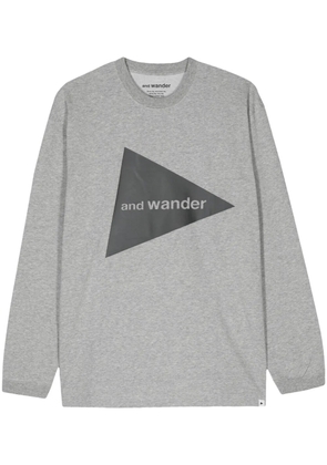 and Wander logo-print T-shirt - Grey