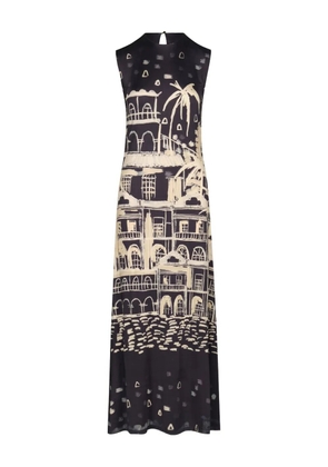 Johanna Ortiz Cardinal Direction printed maxi dress - Black