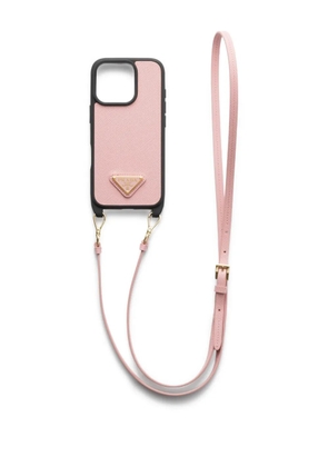 Prada detachable-strap iPhone 16 Pro case - Pink