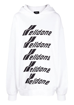 We11done Multiple Front Logo cotton hoodie - White