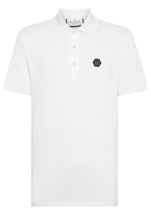 Philipp Plein Skull-print cotton polo shirt - White