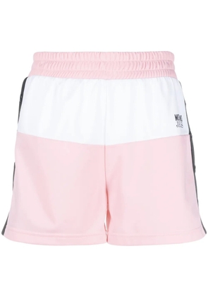 MOSCHINO JEANS logo-print panelled short shorts - Pink