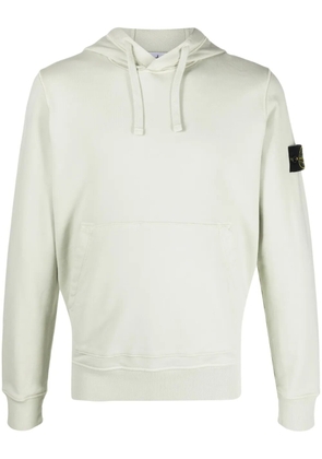 Stone Island Compass-appliqué cotton hoodie - Green