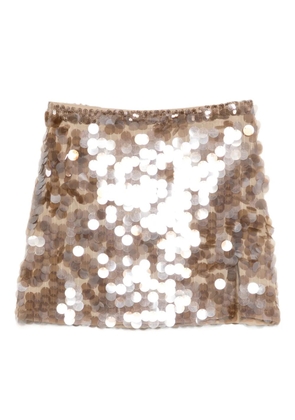 P.A.R.O.S.H. sequin-embellished mini skirt - Neutrals