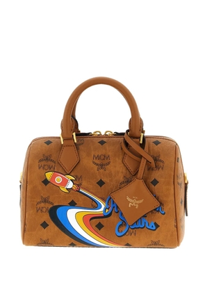 MCM Ella Boston rocket-print monogram tote bag - Brown