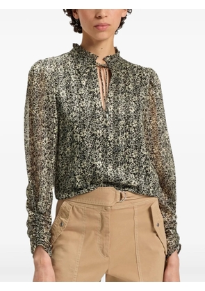 BOSS ruffled floral blouse - Black