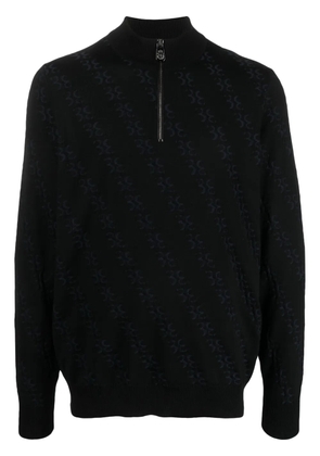 Billionaire monogram-jacquard knitted jumper - Black
