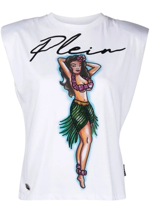 Philipp Plein Hawaii logo-print tank top - White