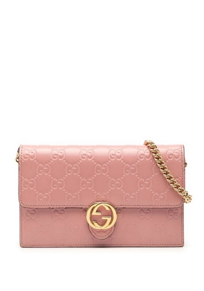 Gucci Pre-Owned 2016-2025 Guccissima Icon Wallet On Chain crossbody bag - Pink