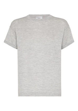 Brunello Cucinelli lurex-knit T-shirt - Grey