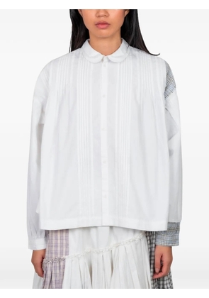 STORY mfg. patchwork-detail shirt - White