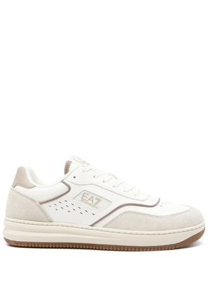 Ea7 Emporio Armani leather sneakers - Neutrals