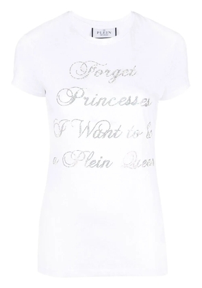 Philipp Plein crystal-embellished cotton T-shirt - White