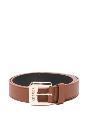 GUESS USA logo-buckle leather belt - Brown