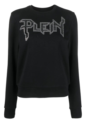 Philipp Plein LS Crystal logo-appliqué T-shirt - Black