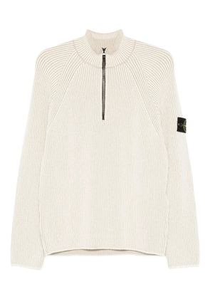 Stone Island ribbed zip-neck sweater - Neutrals