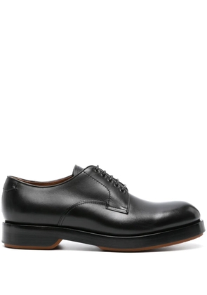 Zegna lace-up patent leather derby shoes - Black