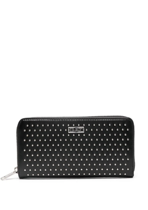 Cult studded leather wallet - Black