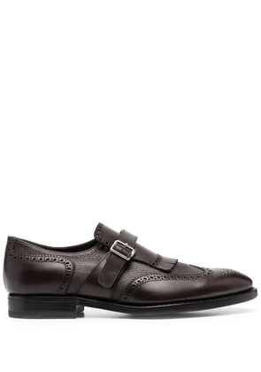 Henderson Baracco perforated buckled monk shoes - Brown