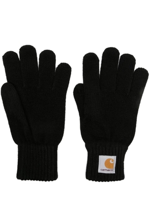 Carhartt WIP logo-patch knitted gloves - Black