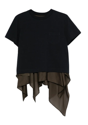 sacai draped-hem T-shirt - Blue