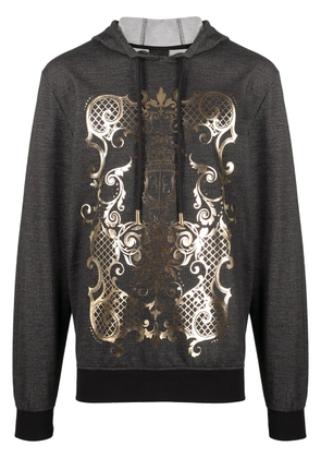 Billionaire baroque-print hooded sweatshirt - Black