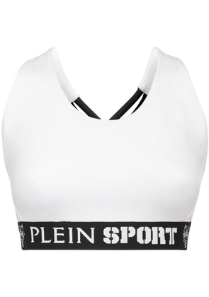 Plein Sport logo-underband sports bra - White