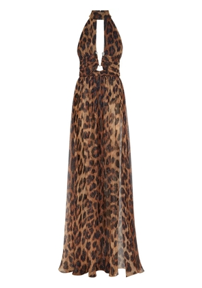 Philipp Plein leopard-print long dress - Neutrals