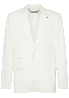 Philipp Plein distressed blazer - White