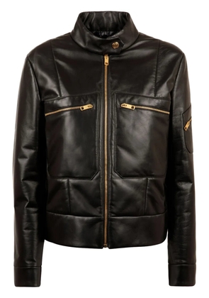 Bally quilted leather biker jacket - Black