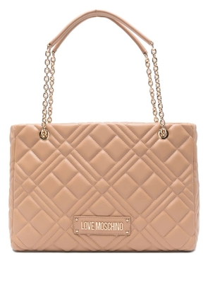 Love Moschino quilted chain-strap shoulder bag - Neutrals