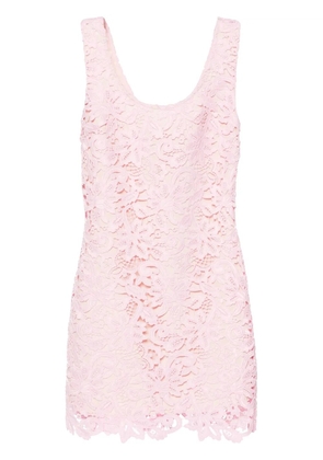 Self-Portrait guipure-lace sleeveless minidress - Pink
