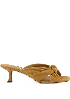 Jimmy Choo 50mm knotted suede sandals - Brown