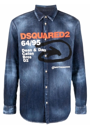 DSQUARED2 logo-print shirt - Blue