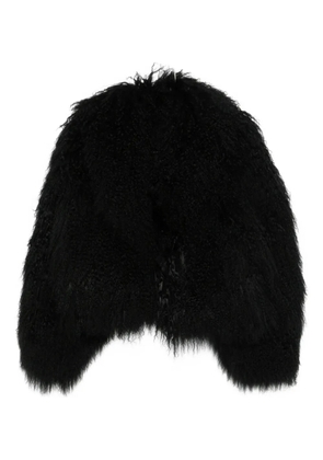 Blancha textured faux-fur coat - Black