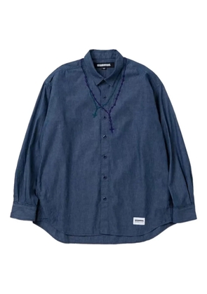 Neighborhood embroidered-rosary cotton shirt - Blue