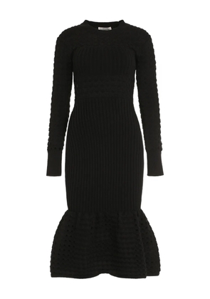 Alexander McQueen knitted mesh midi dress - Black
