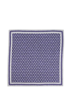 Brunello Cucinelli geometric-pattern silk pocket square - White
