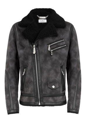 Philipp Plein zip-up biker jacket - Black